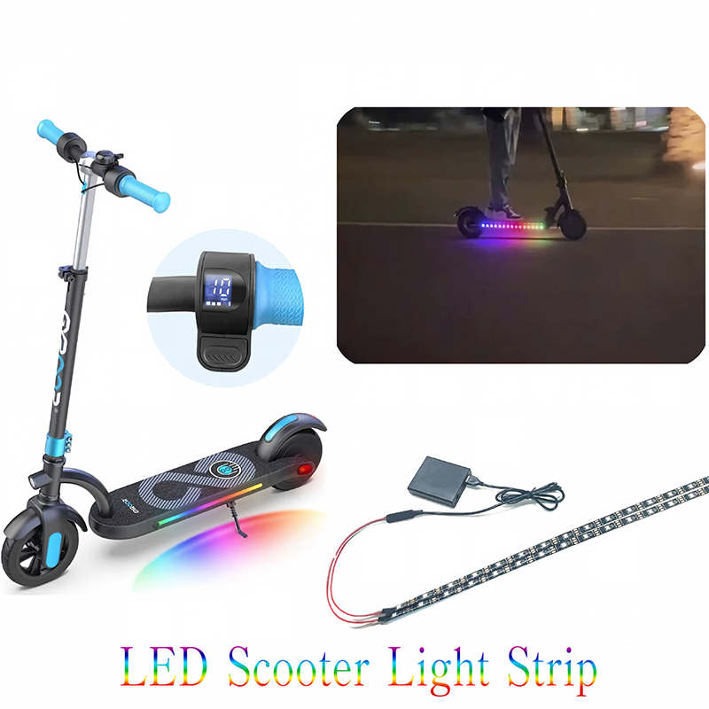 Rgb Underglow Strip - 電動スクーター用RGB LEDストリップライト、アンダーグローネオン、夜間走行用、バッテリー駆動、防水、DIY雰囲気ランプアクセサリーキット