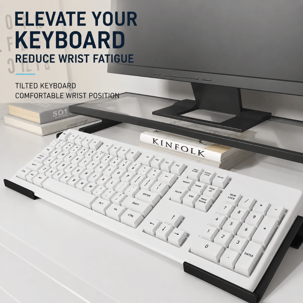 Gaming Keyboard Non Mechanical - 1個/1ペア ポータブルメタルキーボードライザー 省スペース ブラックホワイト スマホホルダー 滑り止めタブレットスタンド