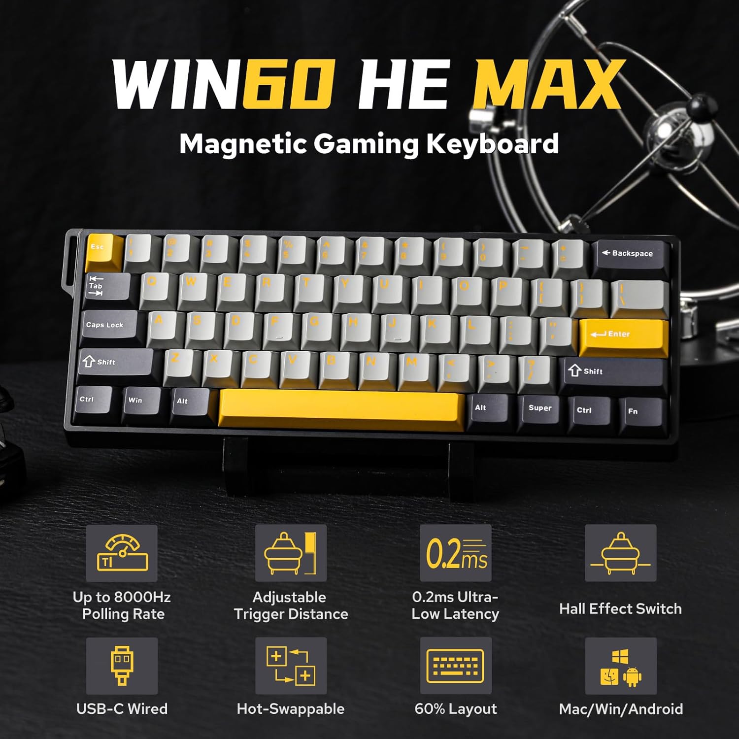 Gaming Keyboard Blue Switches - AULA WIN60 HE 60% Max Pro