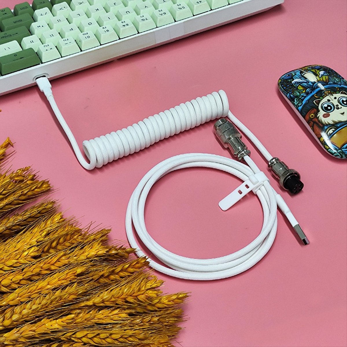 Gaming Keyboard Types - AAAE USB Type-C ゲーミングキーボード用ケーブル、ダブルスリーブメカニカルキーボードケーブル、メカニカルキーボードカスタムコイルケーブル