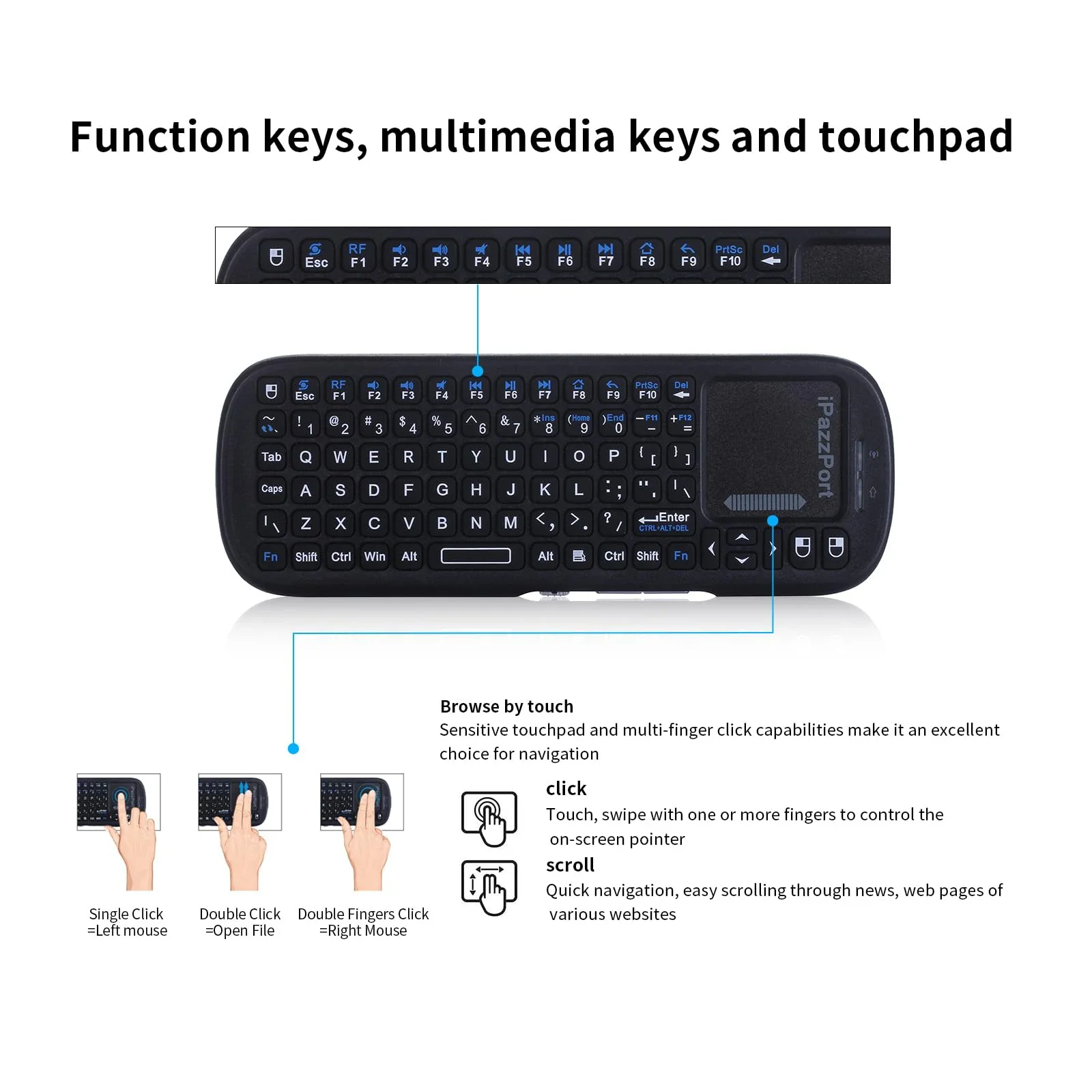 IPazzPort ミニ Bluetooth & 2.4GH - Gaming Keyboard And Mouse Wireless のレビューと価格