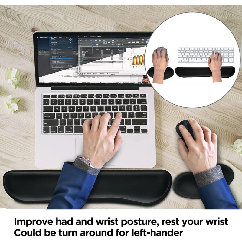人間工学に基づいたキーボード用リストレストとメモリーフォーム - Gaming Keyboard Mouse Set のレビューと価格