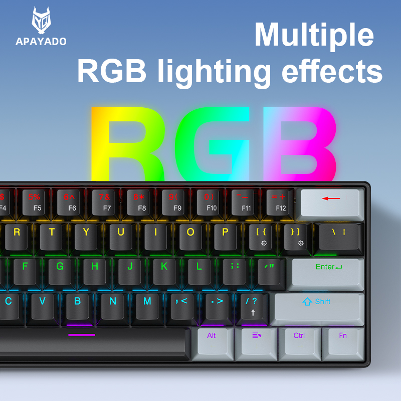 APAYADO K61 ミニメカニカルキーボード、有線、61 - Gaming Keyboard Blue Switches のレビューと価格
