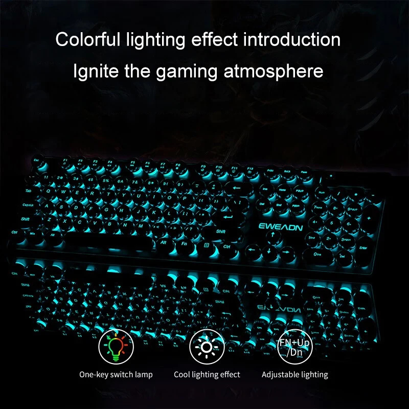 レトロパンクメカニカル風キーボードマウスセット有線ワイヤレス - Gaming Keyboard And Mouse のレビューと価格