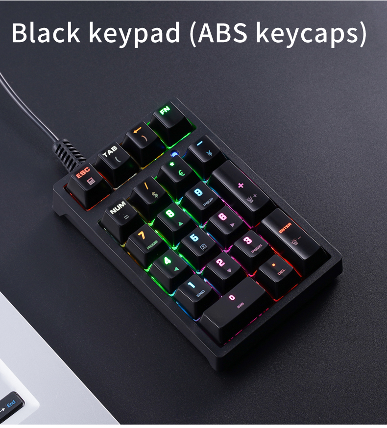 T21 ミニ数字キーパッド RGB バックライト ブルースイ - Gaming Keyboard Blue Switches のレビューと価格
