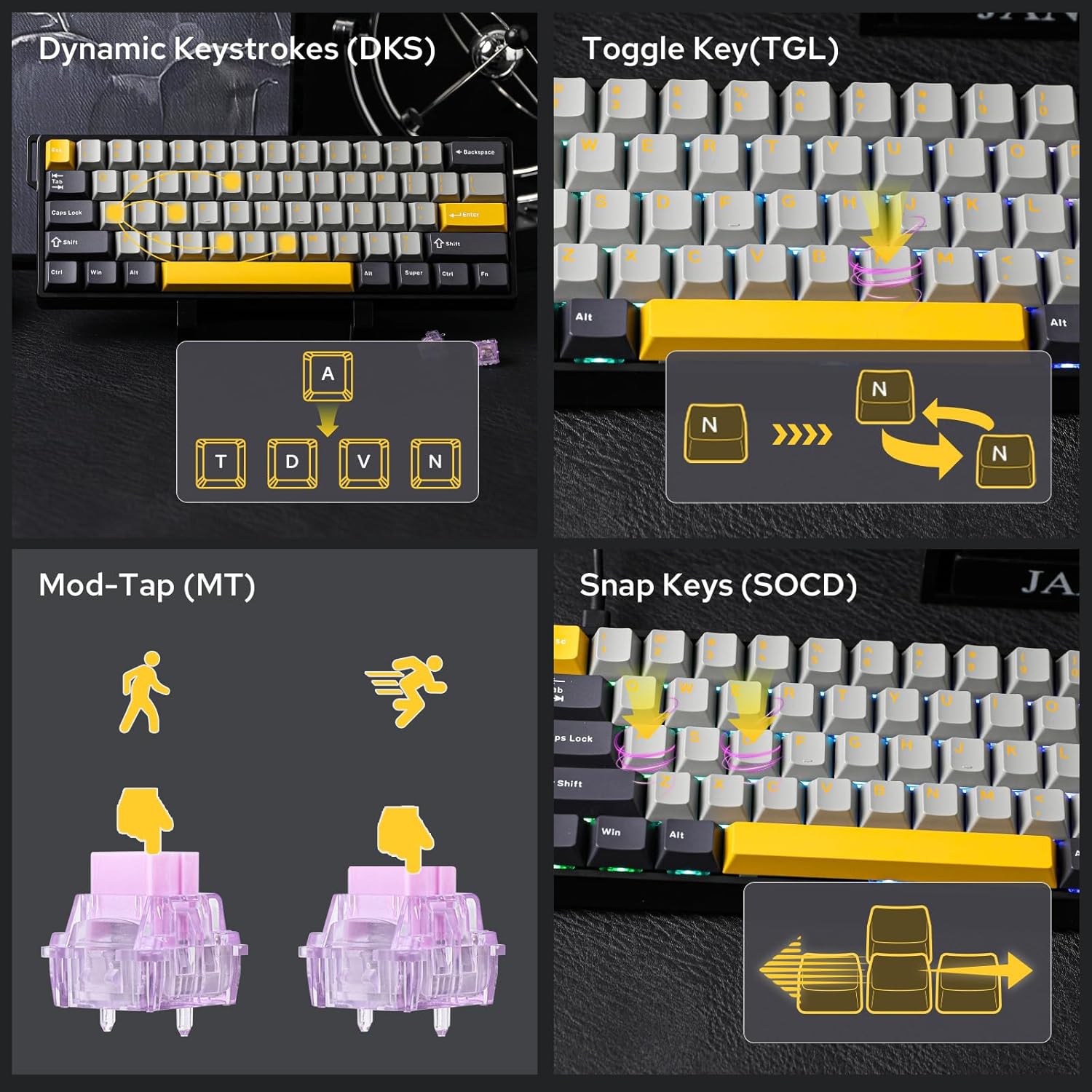 AULA WIN60 HE 60% Max Pro マグネテ - Gaming Keyboard Blue Switches のレビューと価格
