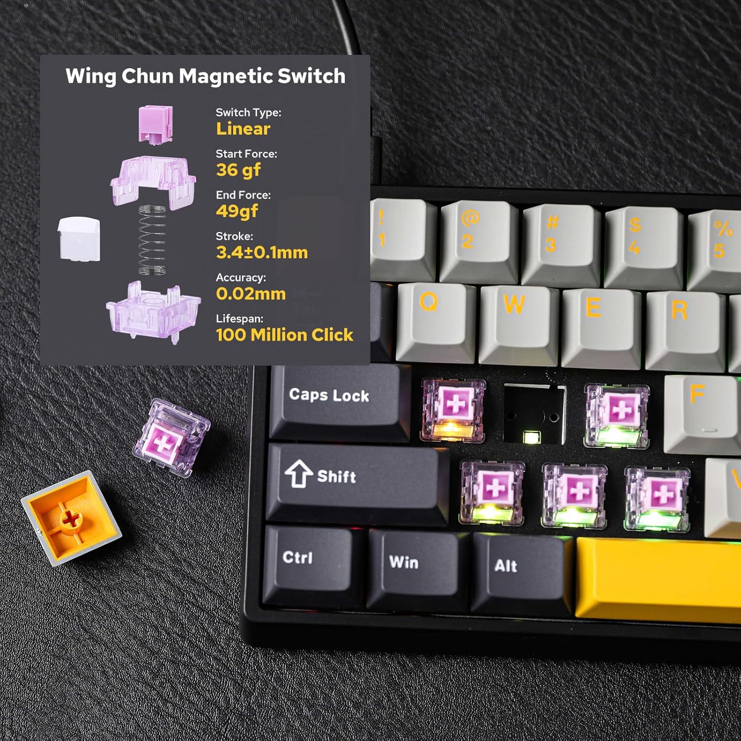 AULA WIN60 HE 60% Max Pro マグネテ - Gaming Keyboard Blue Switches のレビューと価格
