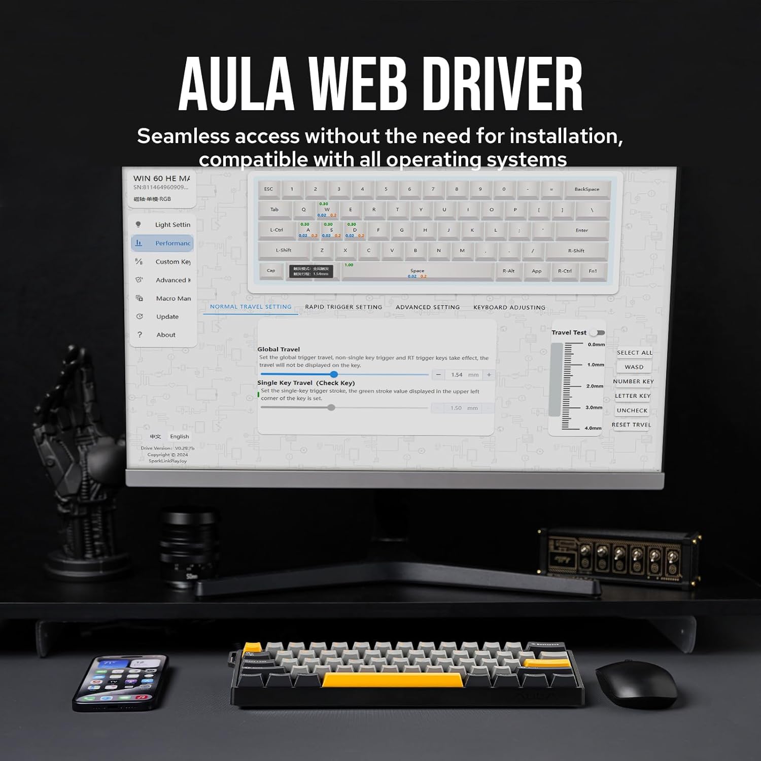 AULA WIN60 HE 60% Max Pro マグネテ - Gaming Keyboard Blue Switches のレビューと価格