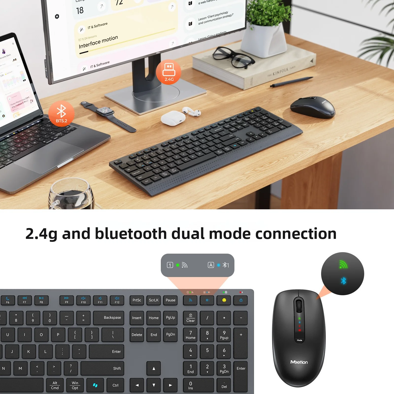 2.4G Bluetooth デュアルモード ワイヤレス キ - Gaming Keyboard Mouse Set のレビューと価格