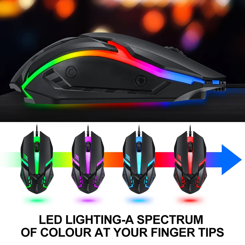 T-WOLF ゲーム4点セット TF800 発光マウス キー - Gaming Keyboard Mouse Set のレビューと価格