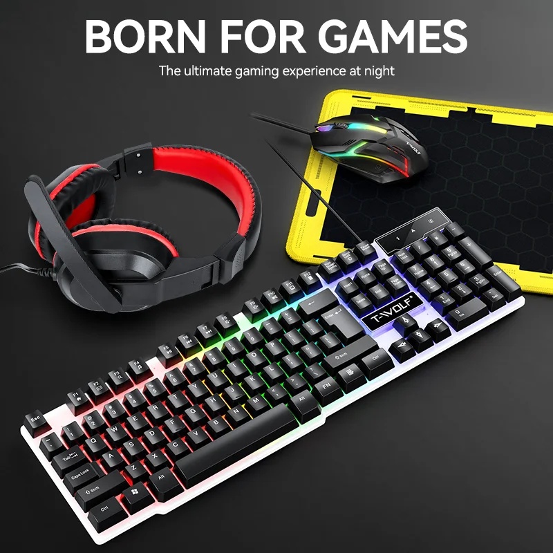 新しいUSBキーボードとマウスのゲーミングヘッドセットコンボ - Gaming Keyboard Mouse Set のレビューと価格
