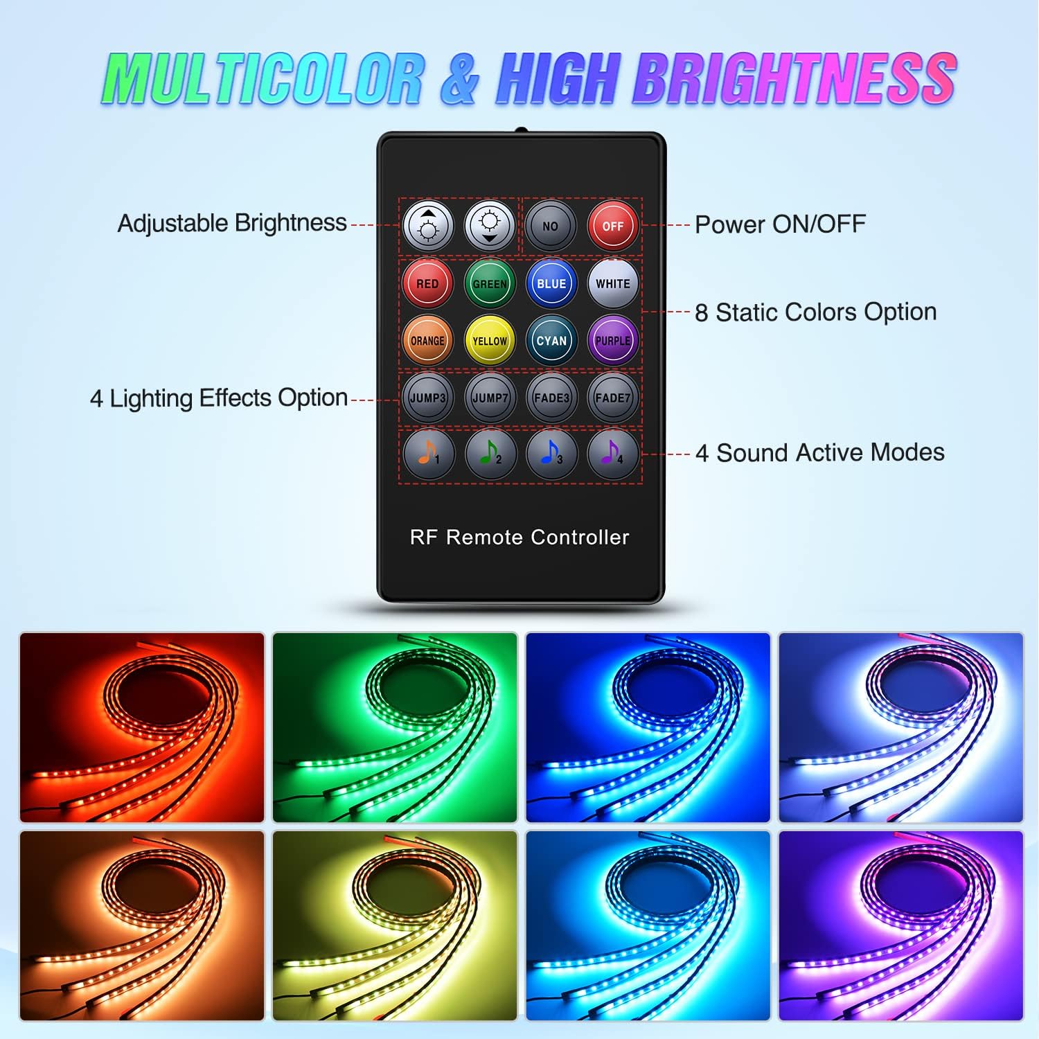 車用アンダーグローネオンアクセントストリップライト 252  - Rgb Underglow Strip のレビューと価格