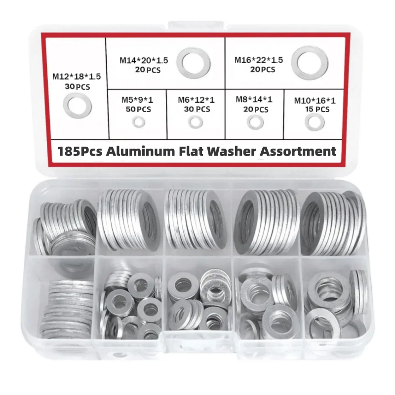 185個のアルミニウム平座金詰め合わせキット M5 M6 M - Gasket Mount Kit のレビューと価格
