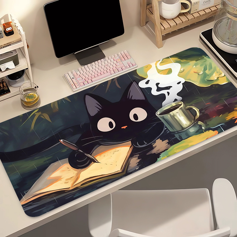 かわいい黒猫シリコンソフトゲーミングマウスパッド大型キーボー - Gaming Keyboard Nearby のレビューと価格