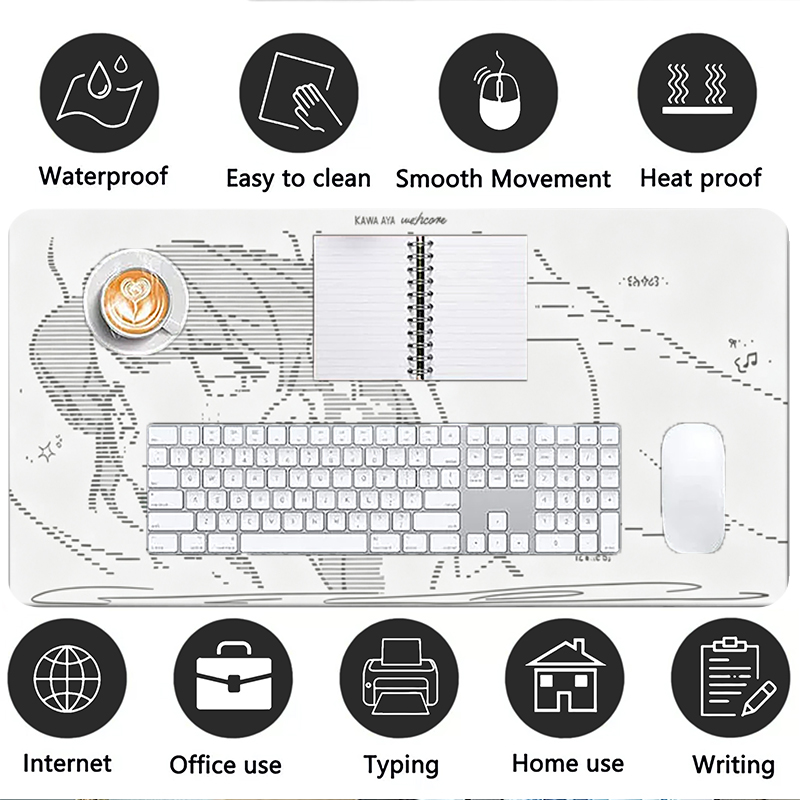 1 個革製マウスパッドアニメエンジェルガール Y2k かわい - Gaming Keyboard And Mouse のレビューと価格