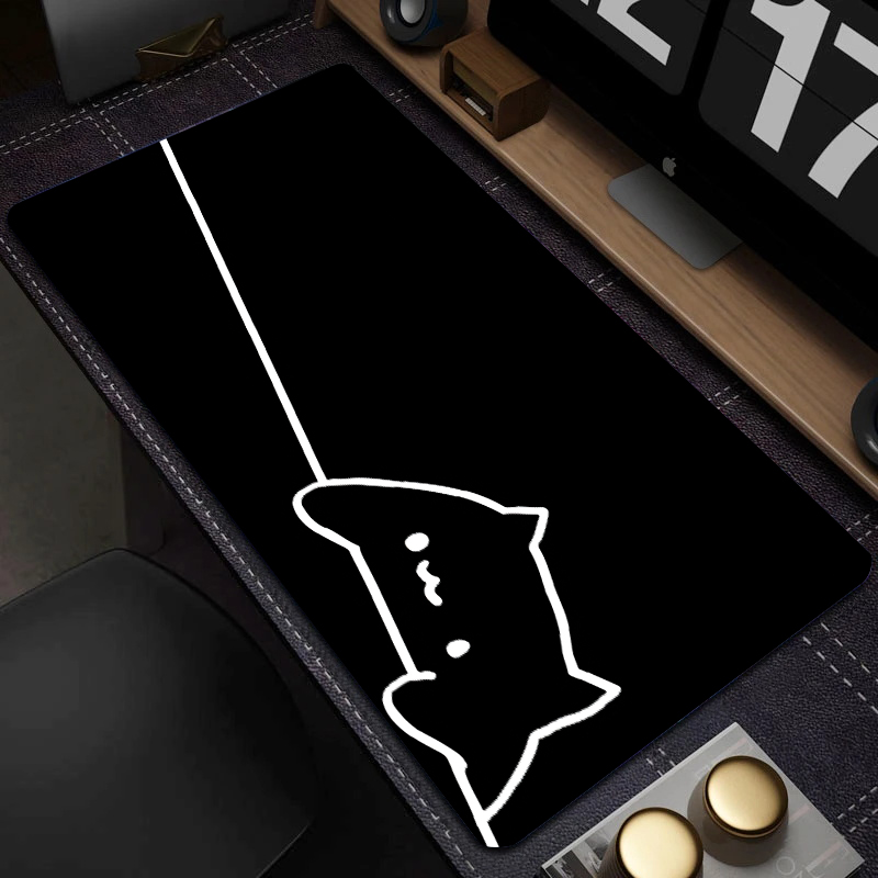 マウスパッドとキーボードパッドを備えたかわいい猫の絵が描かれ - Gaming Keyboard And Mouse のレビューと価格